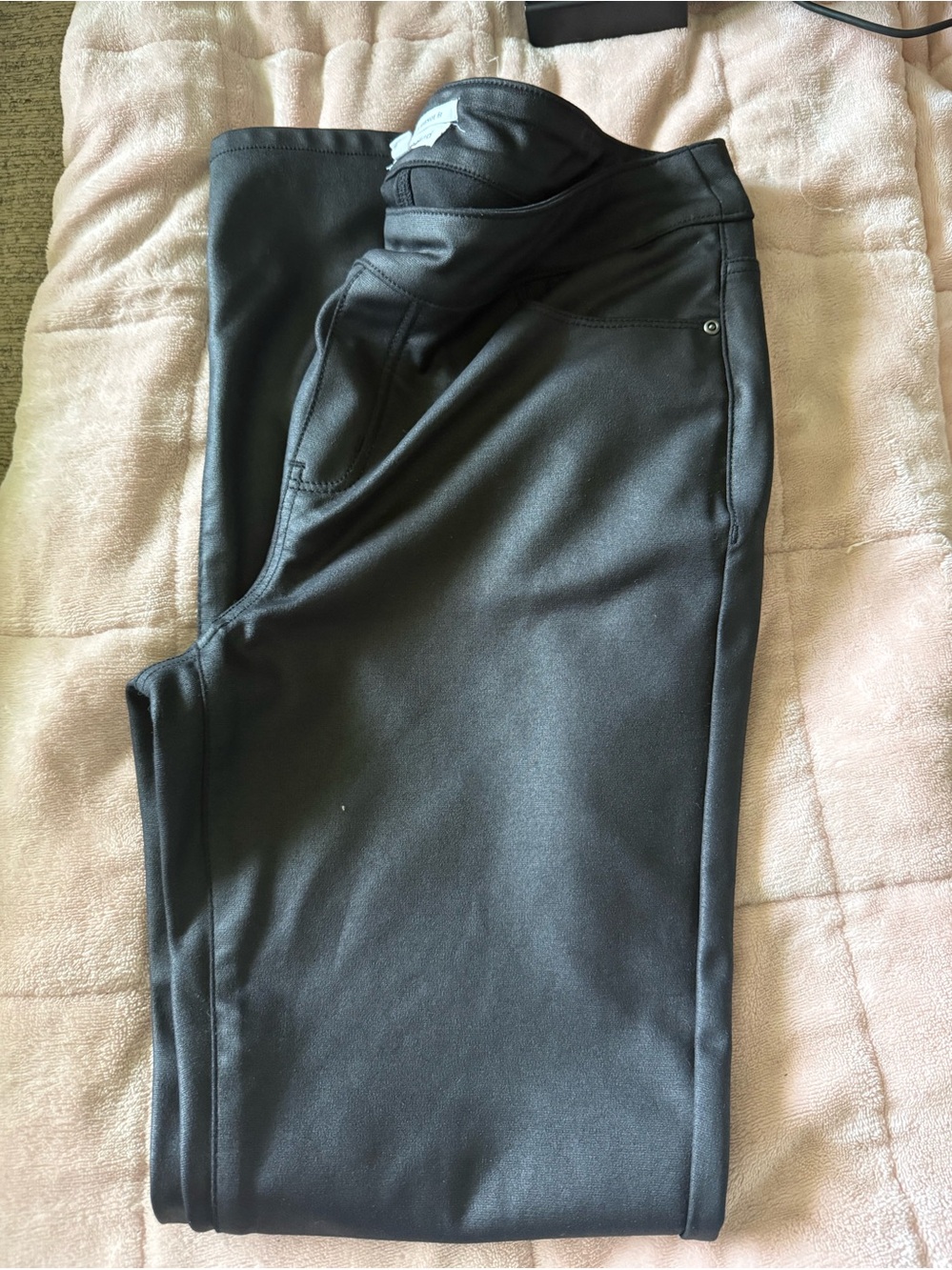 Black Stretch faux leather Pants
